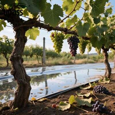 कृषि चांदी परावर्तक मल्च फिल्म एल्यूमीनियम पन्नी पीईटी/पीई ब्लो मोल्डिंग खेत उपयोग फल वृक्ष चेरी बेल जमीन कवर के लिए